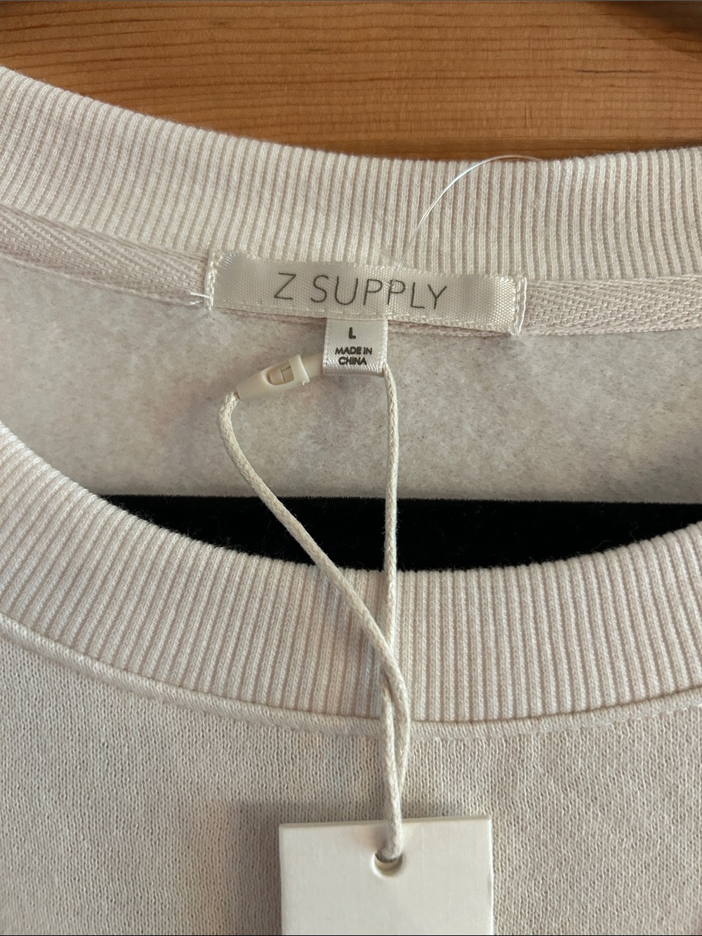 NWT Z Supply Ivory Crewneck Sweatshirt with Black 'GAME DAY' Pennant, Size L - Picture 2 of 5